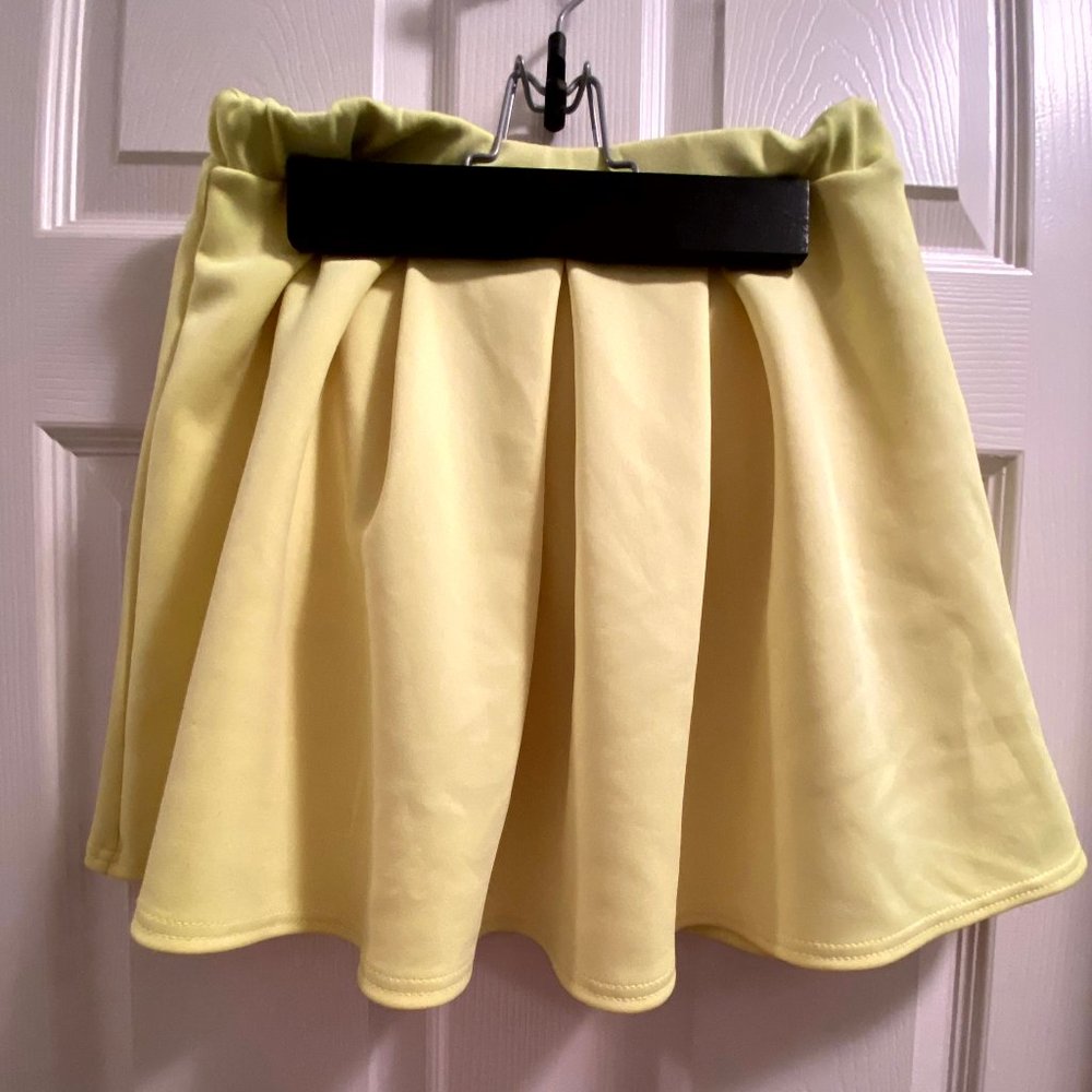 Neon (more neon in person) Yellow Skater Skirt from BooHoo
